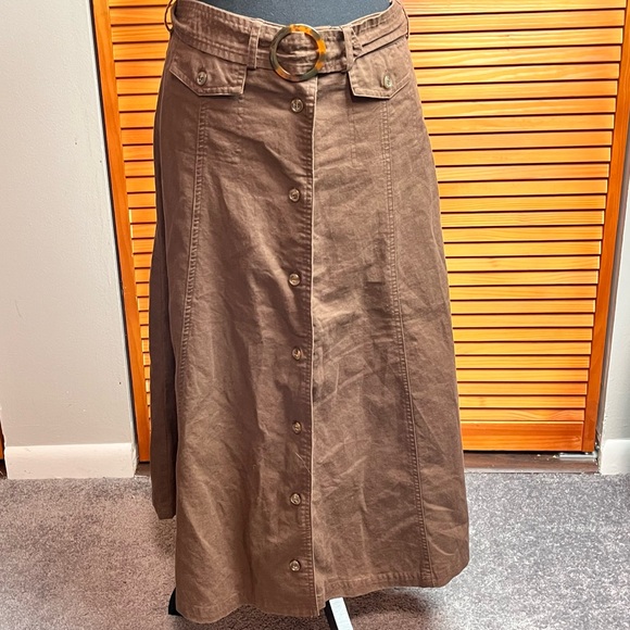Coldwater Creek Dresses & Skirts - Cold Water Linen Long Brown Skirt